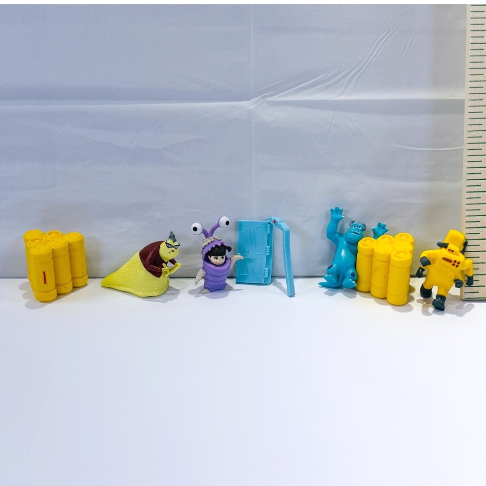 Disney Pixar Monsters Inc Mini Figures Sulley,Boo,Roz,CDA,Door&Canisters 1146B2